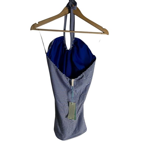 Sea Level Varsity Halter Bandeau Tankini Bottoms Two Piece Swimsuit Set Sz 10 - Picture 15 of 16